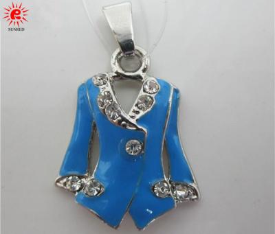 China Simulated Coat Blue Metal Alloy Pendant Charm Necklace , Customized for sale