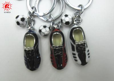 China Shoes And Foot Ball Key Chain Holder Colored Drawing Alloy Keychains For Women for sale