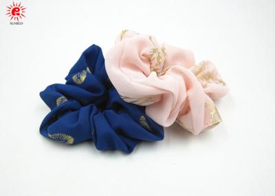 China De elegante Donkerblauwe houder van het het haar scrunchies Elastische haar van Stoffenmeisjes Te koop