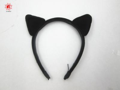 Cina I peli neri dell'arco dell'orecchio di gatto del residuo di stoffa legano per le ragazze/gli accessori Fasion dei peli con il logo in vendita