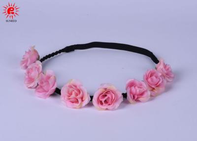 Cina Fasce elastiche degli accessori dei capelli della treccia di cuoio adulta di modo con i fiori di Rosa in vendita