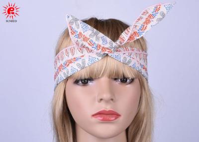 China Beautiful Printed Patterns Elastic Fabric Headband Adjustable Rabbit Eat Headbands for sale