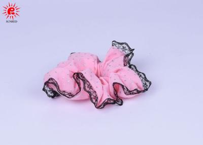 China Het roze Elastiekje van het Stoffen Unisex-Haar/Manierhaar Scrunchies Te koop