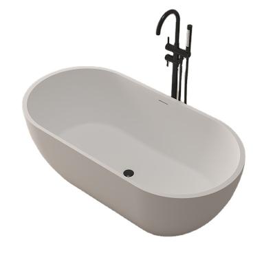 China Foshan Freestanding Bathtub Oval Deep Soaking Solid Surface Center Freestanding Drain Glossy White Adult Acrylic Freestanding Bathtub for sale