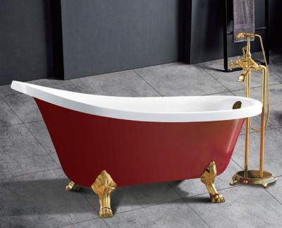 China Princess Colorful Luxury Bathroom Acrylic Freestanding Bathtub Stand Soaking Indoor Freestanding Bathtub with Metal Legs 4pcs for sale