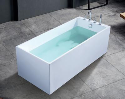 China North America Luxury Bathroom Freestanding cUPC Rectangle Acrylic Freestanding Bathtub Stand 1700mm Indoor Freestanding Bathtub for sale