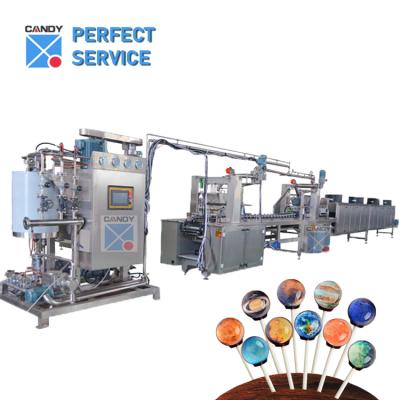 China Large Flat and Ball Star Lollipop Vending Galaxy Lolly Candy Making Machine With Picture Inside for sale