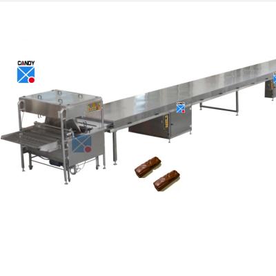 China Factory 600mm Width Chocolate Enrobing Machine Factory Use Chocolate Coating Production Line For Snack for sale