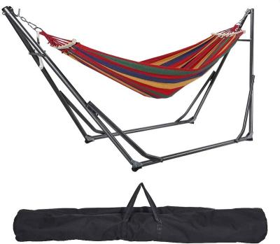 China Modern Adjustable Double Stand Steel Metal Hammock Portable Hammock With Stand for sale