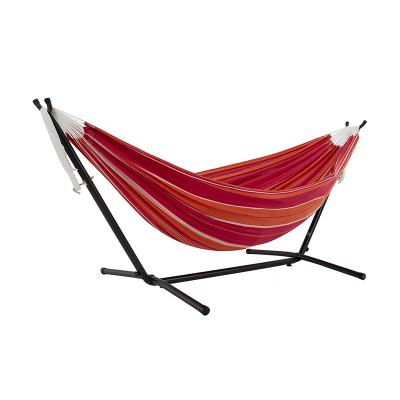 China Modern Portable Stripe Canvas Garden Hammock Outdoor Woven Hammock With Hammock Stand for sale