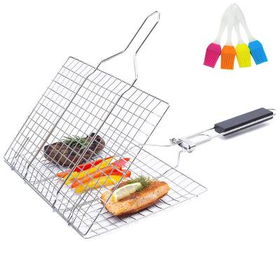 China Dustproof BBQ Tools Portable Grill Basket With Removable Handle for sale