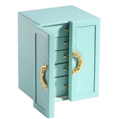 China Eco-Friendly Organizer Double-Open Door Jewelry Box Design and 7 Layers Jewelry Storage Drawer for sale