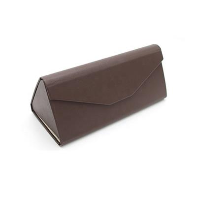 China Wholesale custom brown box handmade folding triangle glass sunglasses eco-friendly case easy to store travel glasses bag custom logo for sale