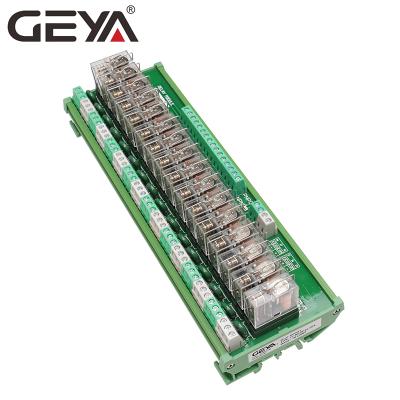 China GEYA NG2R 16 Channel Relay Panel 1NO 1NC Din Rail Relay Module Omron Sealed Electromagnetic Relay 12V 24V for sale