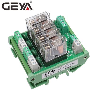 China GEYA NG2R 1NO 1NC PLC Din Rail 4 Channel Omron Relay Module 5V SPDT Relay Module 12V 24V Sealed Relay Board for sale