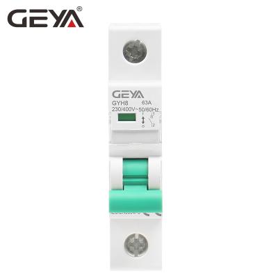 China Silver Contact GEYA GYH8 1P Isolator Switch With IEC 60947-3 Standard Insulating Breaker 100A Isolator for sale