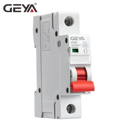 China GEYA GYM8 3KA 4.5KA 6KA 6A to 63A DZ47 best mcb factory for C45 3KA 4.5KA 6KA miniature circuit breaker for sale