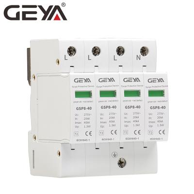 China GEYA SPD AC 380/220V Lightning Surge Arrester 3 Phase SPD With Neutral Surge Protection Device Price GSP8-40KA for sale