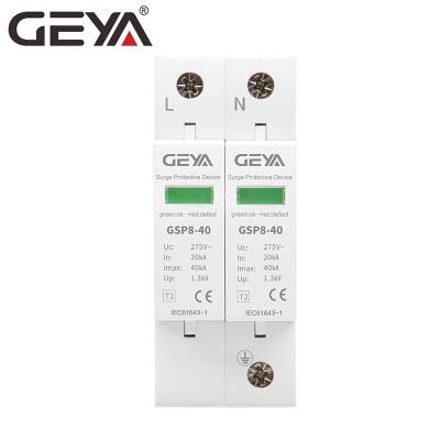 China GEYA SPD 2P SPD 385V 420V Surge Protective Device Chamber Surge Protector GSP8-40KA Electrical Arrester for sale