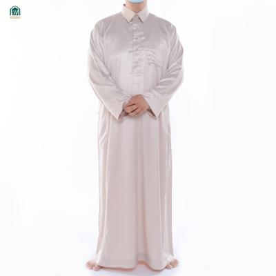 China Jubba Mens Slimy Muslim Thobe Robes Muslimah Clothing Oman Saudi Arabia Islam Mens Arab Islamic Clothing Oman Robe for sale