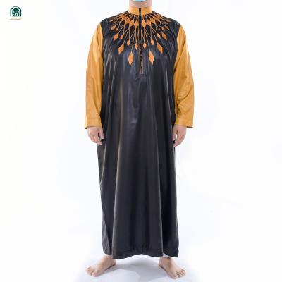 China Custom Al Haramain Latest Design Muslim Cotton Loose Abaya Dress Ethnic Islamic Thobe Kurta Kaftan Saudi Arabian Clothing For Adult. for sale