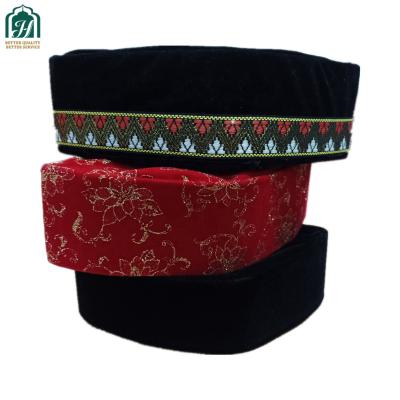 China Fashion Ethnic Muslim Men Prayer Hat Good Quality Muslim Prayer Hats Hats For Muslim Kopiah Prayer Hats for sale