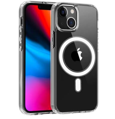 China Shockproof Packaging Magnetic Cover For iPhone 14 13 12 Pro Max Acrylic Hard Crystal Clear Phone Case With Magsafing for sale