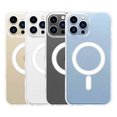 China Clear Transparent Shockproof Shockproof TPU Magnet Phone Case For Magsafe Case For iphone 14 13 12 pro mini max for sale