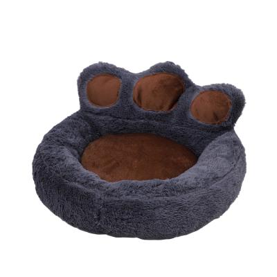 China Customizable Heating Short Pet Sofa Paw Bed Dogs Cats Round Plush Warm Bedroom Sleep Leisure Breathable Soft Comfortable Deep Waist Color for sale