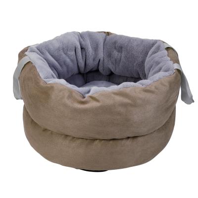 China 2021 New OEM Heater Round Cats Dogs Large Leisure Non-slip Soft Comfortable Warm Nest Pets Deep Sleep Bed for sale