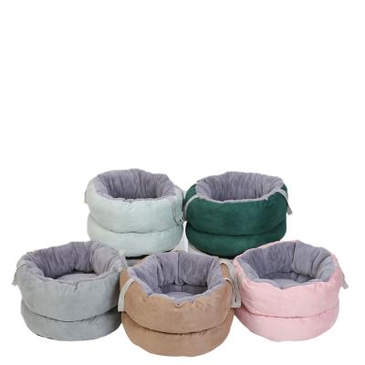 China OEM Services Soft Non-slip Comfortable Non-Slip Leisure Warmer Bedroom Warmer Nest Around Puppy Cats Dogs Pets Deep Sleep Bed for sale