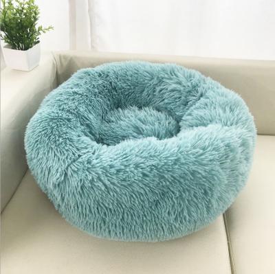 China Breathable Removable Plush Bed For Dogs And Cats Donut Pet Bed For Cat Rest Cat Cave Bed Removable Washable Warm for sale