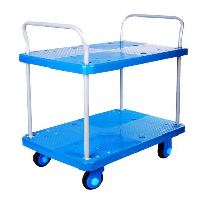 China Hospital Foldable Double Door Double Layer Storage Trolley Steel Trolley for sale