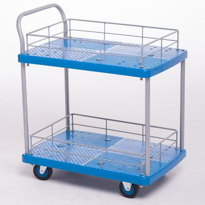 China Double-Layer Storage Trolley Workshop Tool Storage Cart Factory Turnover Picking Truck for sale