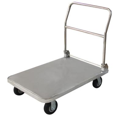 China SUS201 Stainless Steel Industrial Hardware With Rubber Wheels, Trolleys, Small Carts, Warehouse Turnover for sale