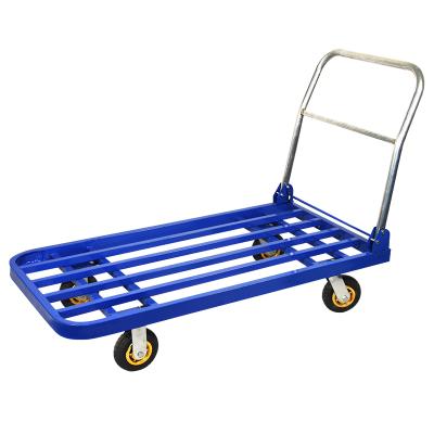 China Storage Workshop Picking, Handling and Pulling Hand Folding Silent Goods Cart Square Tube Trolley for sale