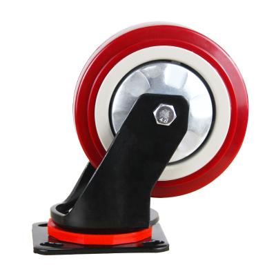 China swivel & Rigid Industrial Wheel nsustrial Wheels 4 5 6 8 Inch Heavy Duty PU Trolley Caster Korean Rubber Wheel for sale