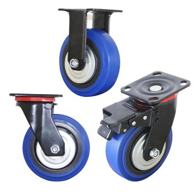 China swivel & 4 Inch 5 Inch 6 Inch 8 Inch Quiet And Wear Resistant Universal Directional Brake Wheels Rigid Heavy Duty Casters Tpr Material for sale