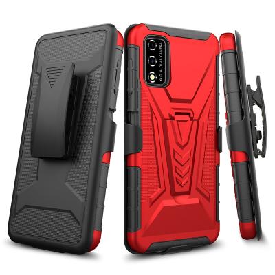 China Shockproof T-Mobile Revvl V Robot 2021 4g Heavy Duty Combined Armor Holster Belt Clip Mobile Phone Case Cover for sale