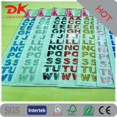 China Decorative Sticker Custom Numbers Various Bling Rhinestone Letters Sticker for sale