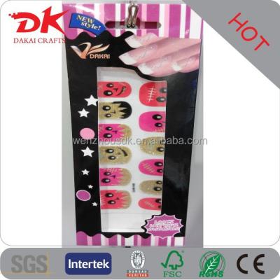 China French USA Korea Envelope Style Paper Card Packaging Custom Nail Stickers For Girl for sale