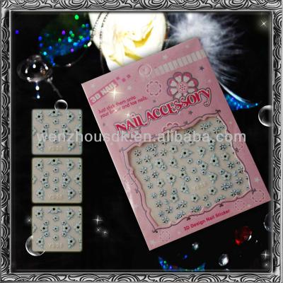 China The latest sticker nail product, 3D nail sticker, fashion 3D crystal nail art for sale