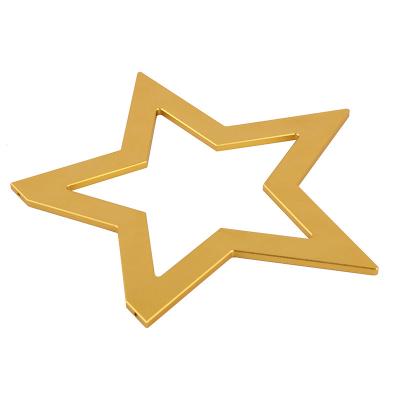 China Art Deco Customized High Art Five Point Star Feature Gold Aluminum Artwork Toys License Plate Frames for sale