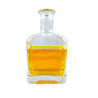 China Wholesale Fashion Custom Antique Beverage Fashion 300Ml Gin Vodka Glass Bottle Small Square Bottle for sale