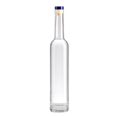 China Beverage Clear Bottles Custom Cylinder Shape Vodka Glass Empty Bottle With Aluminum Cap Drinking Bottle for sale