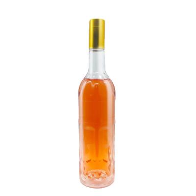 China 700Ml Beverage Rum Spirit Empty Stand Liquor Vodka Glass Bottle With Gold Screw Cap for sale