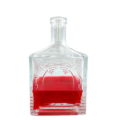 China Customized Beverage Wholesale Price Size Spirit Square Glass Bottles For Liquor for sale