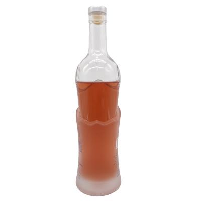 China Super Beverage 750Ml Flint Empty Gin Vodka Wine Liquor Glass Bottle With Cork Stopper for sale