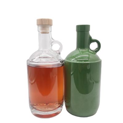 China Hot Sale Fancy Factory Price Whole Glass Bottles Beverage Use Olive Oil Tequila Gin Rum Bottle for sale