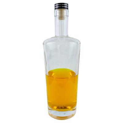 China Beverage Wholesale 500Ml Empty Vodka Wine Glass Bottle With Rubber Round Bottle for sale